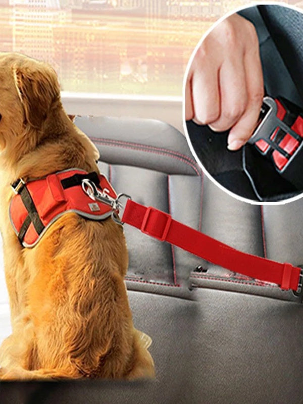 Adjustable Pet Cat Dog Car Seat Belt Pet Seat Vehicle Dog Harness Lead Clip Safety Lever Traction Dog Collars Dogs Accessoires Pets Products