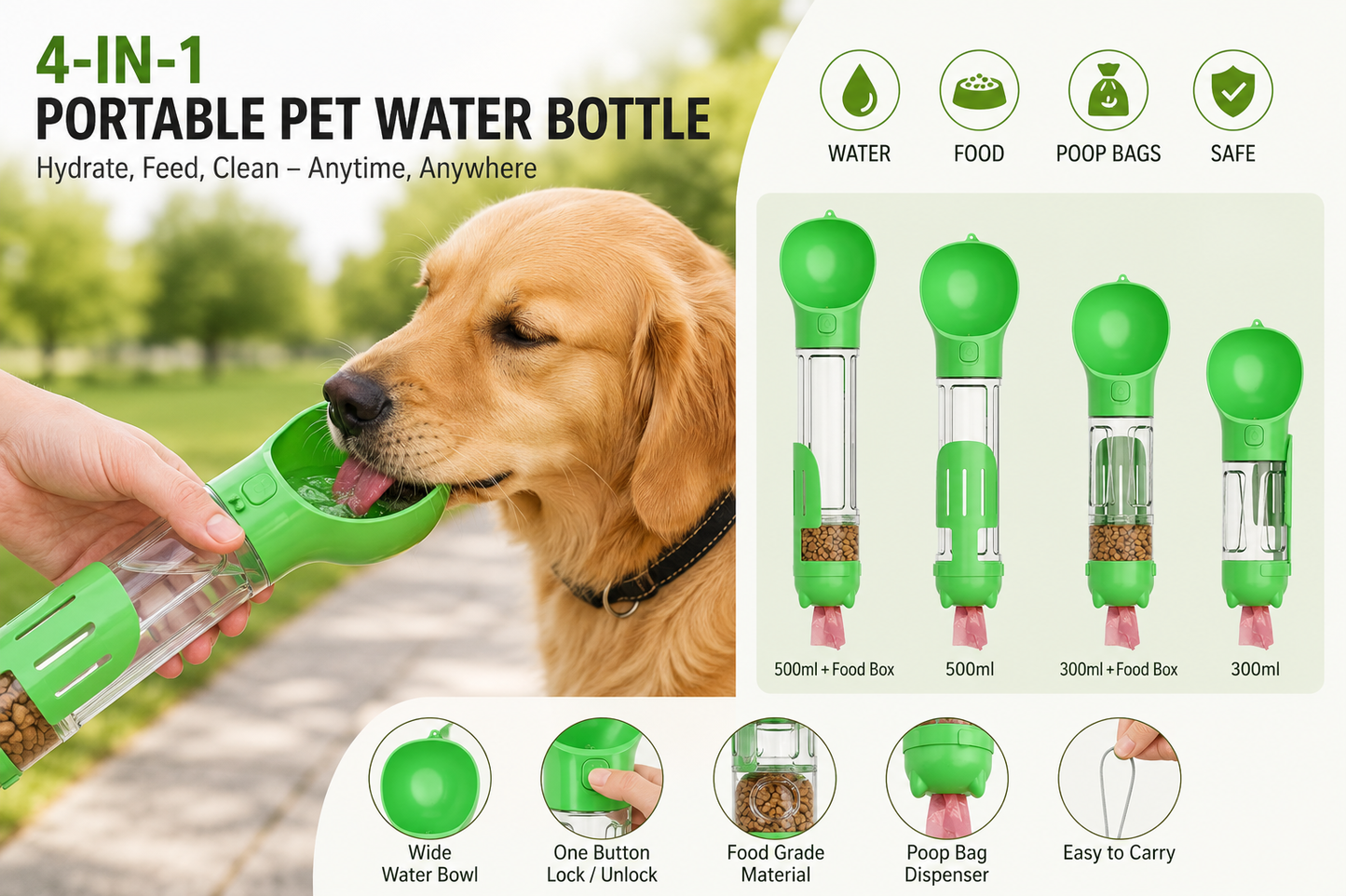 HydraPaw Multi Functional Pet Water Bottle