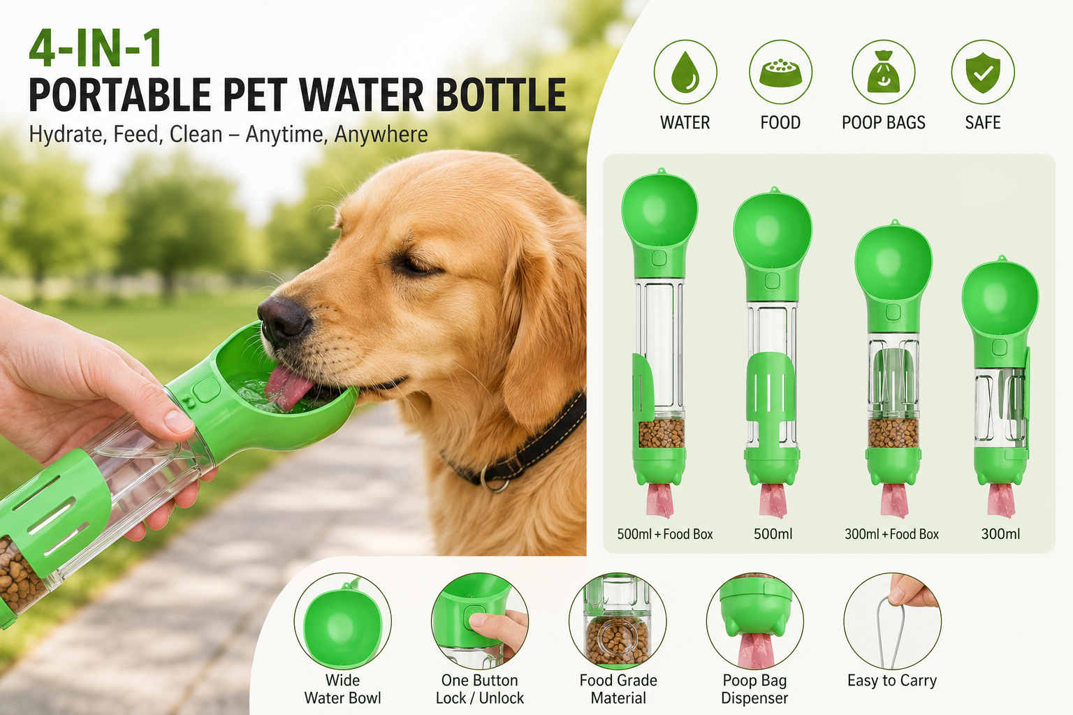 HydraPaw Multi Functional Pet Water Bottle