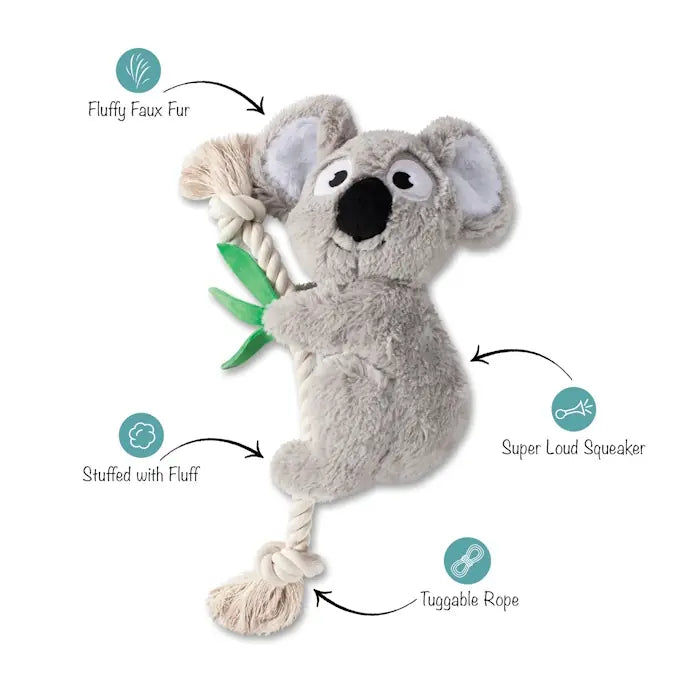 Fringe Studio Plush Koala Bear Squeaker Toy XL Gray