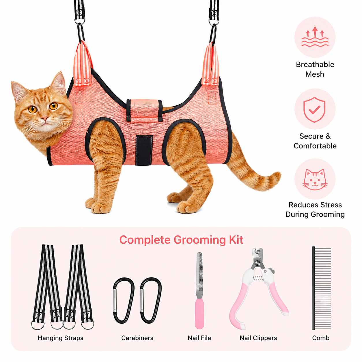Enhanced Pet Grooming Hammock: Safe & Comfortable