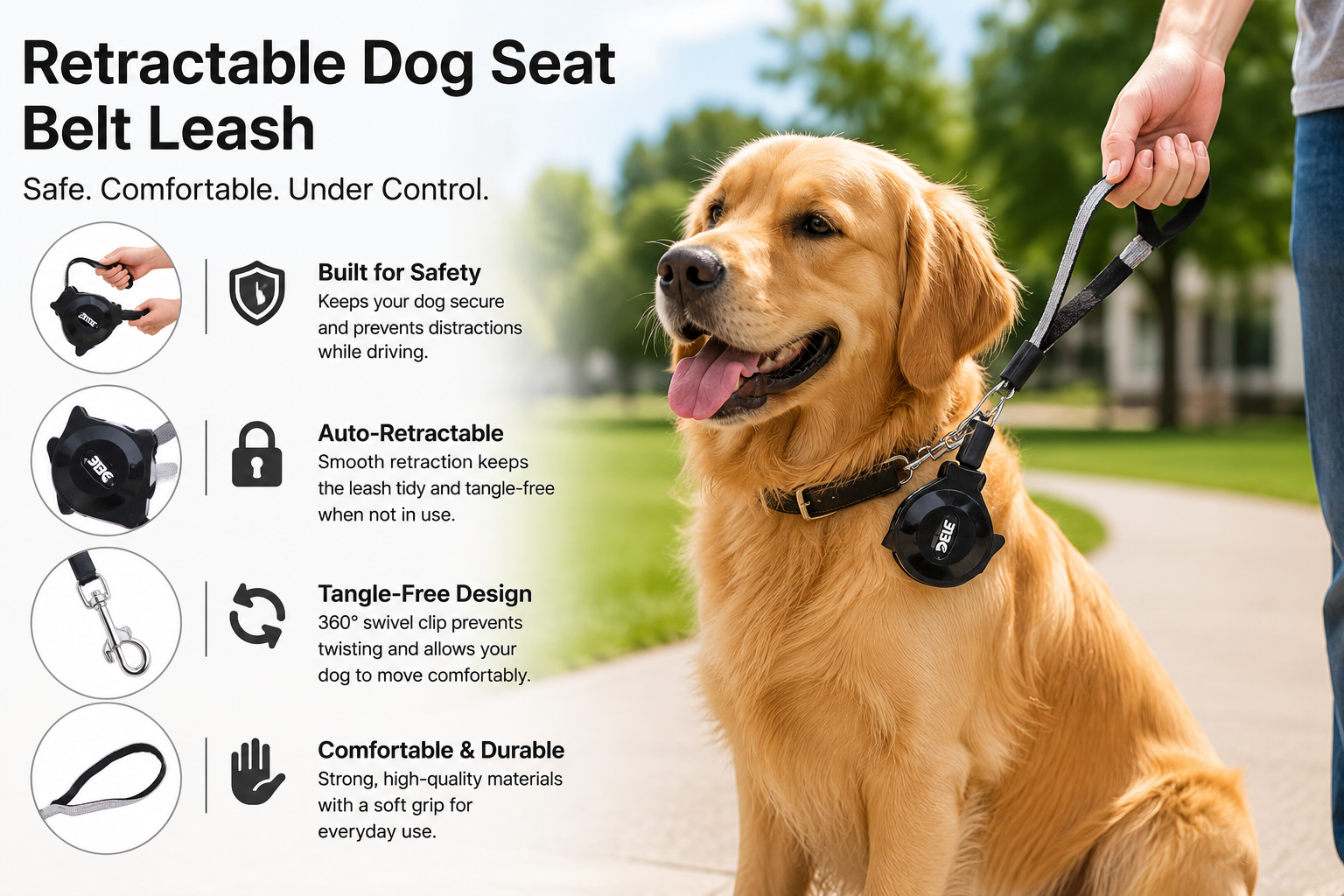 Alipis Automatic Dog Leash for Running & Hiking