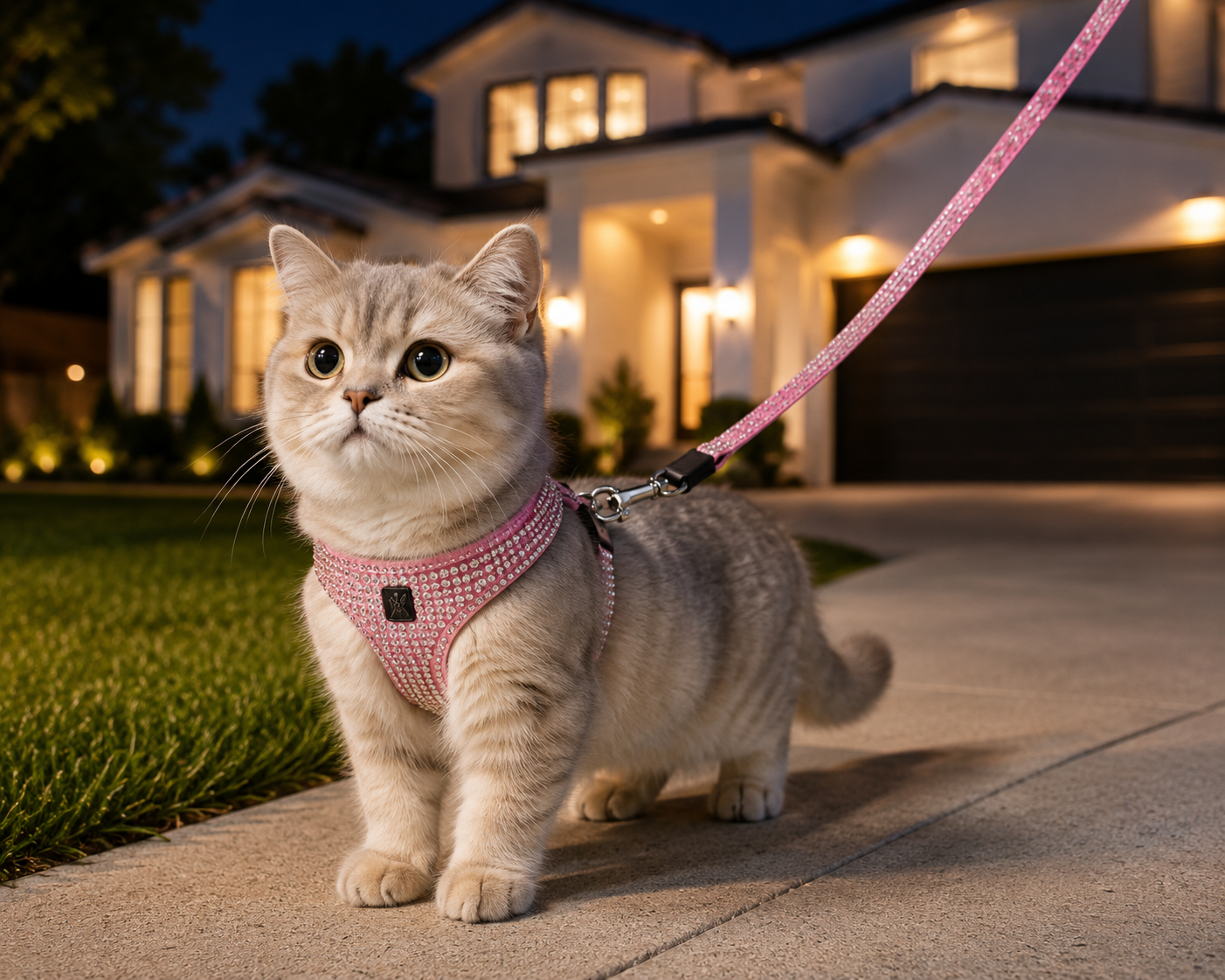 Diamond Studded Automatic Telescopic Pet Traction Belt