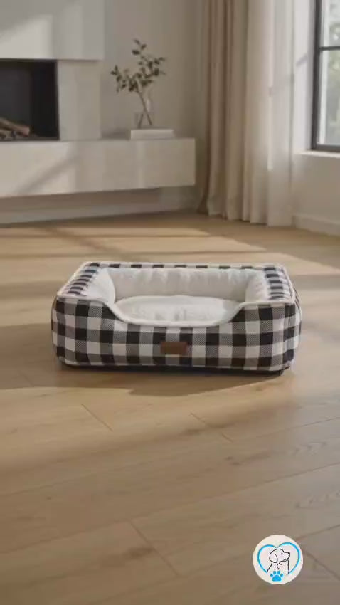 Classic Plaid Pet Bed (Removable & Washable)