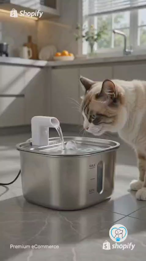 Pet Water Fountain 304 Stainless Steel Cat Water Dispenser
